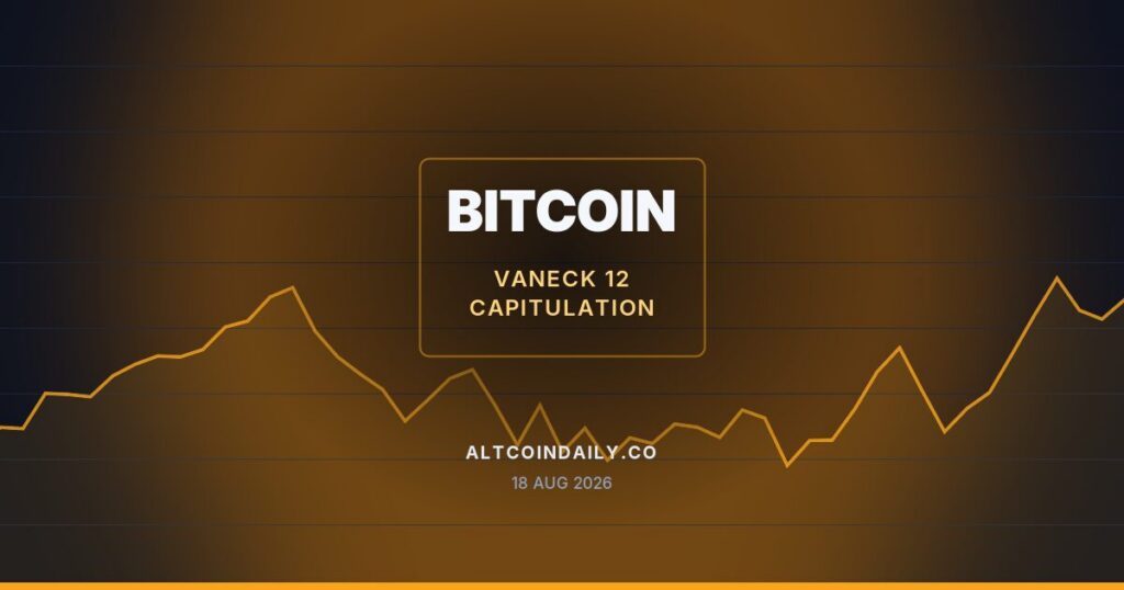 VanEck Says 8 of 12 Bitcoin Capitulation Signals Are Firing — But Outlets Disagree on the Math